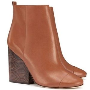 - Tory Burch Grove Tan Leather Boots